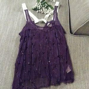 Intimates shear purple with Seguin & silver straps